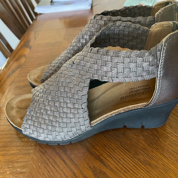 Comfortiva Shoes Comfortiva Alesha Pewter Colored Wedges With